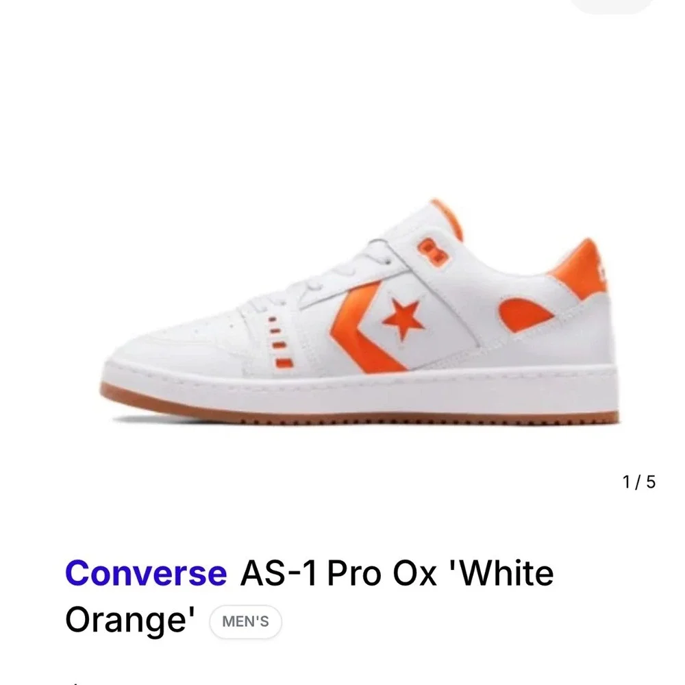 Converse AS-1 Pro Ox White Orange Alexis Sablone Skate Shoes Low Top‎ Men 11